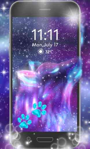 Night Sky Wolf 3D Live Lock Screen Wallpapers 1