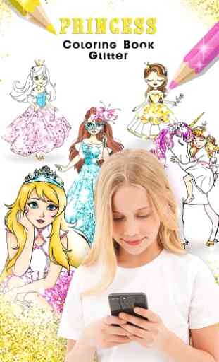 Princess Coloring Book Glitter 1