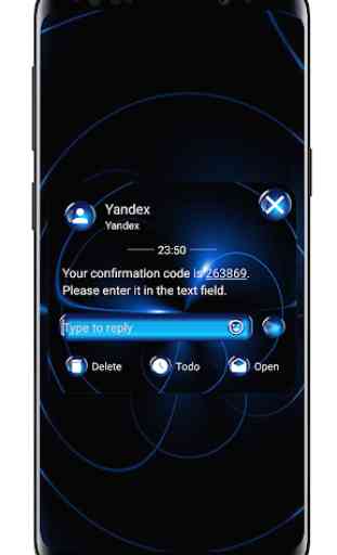 SMS Theme Sphere Blue - black chat text message 4