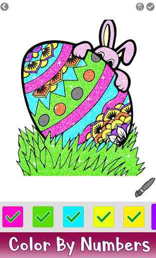 Easter Eggs Glitter Color by Number: Coloring Book 2