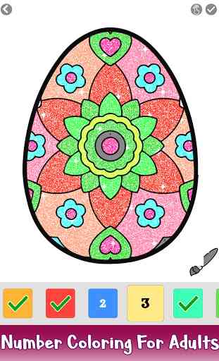 Easter Eggs Glitter Color by Number: Coloring Book 3