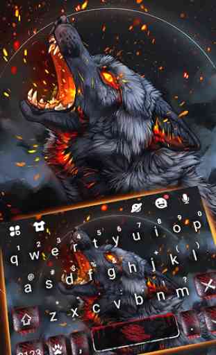 Flaming Wolf Keyboard Theme 1