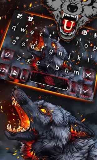 Flaming Wolf Keyboard Theme 2