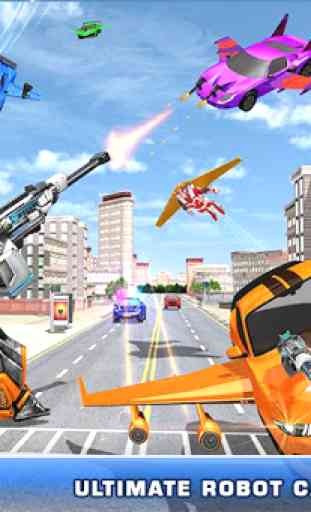 Flying Robot Car Transform - Robot Shooting Games 3
