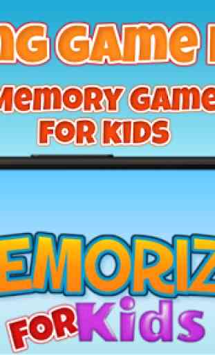 Free memory game for kids. Matching game. 1