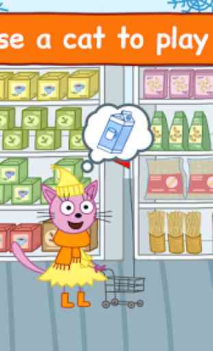 Kid-E-Cats: Grocery Store & Cash Register Games 4