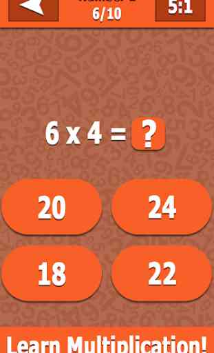 Math Game : Multiplication Table 1