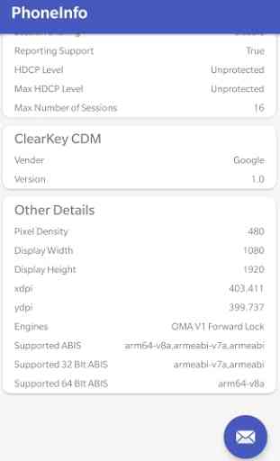 PhoneInfo: Basic, Widevine and ClearKey DRM Detail 3