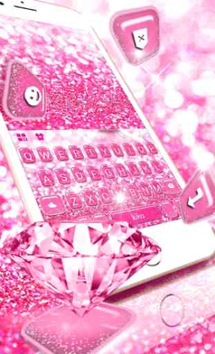 Pink Sparkle Diamond Keyboard Theme 1