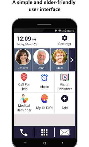 Senior Safety Phone - Big Icons Launcher 1