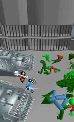 Stickman Prison Battle Simulator: Zombies 3