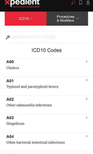 xpedient ICD10 code search 2