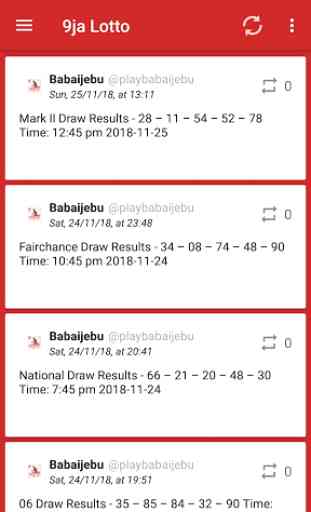 Baba-Naija Lotto Results 1