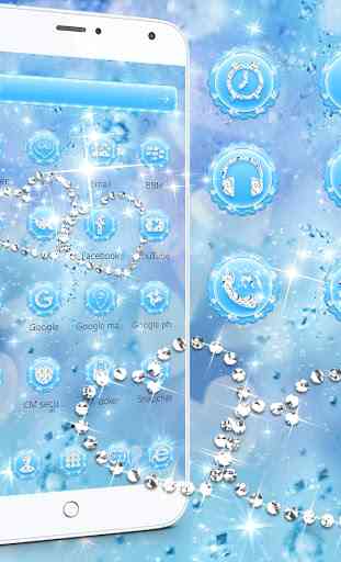 Blue Diamond Glitter Theme Wallpaper 2