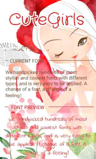 Cute Girls Font for FlipFont ,Cool Fonts Text Free 1