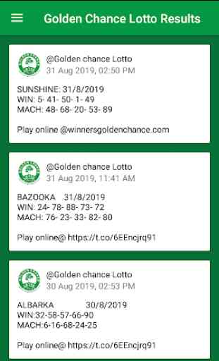 Golden Chance Lotto Results & Predictions 1