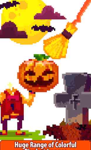 Halloween Pixel Art:Paint by Number, Coloring Book 2
