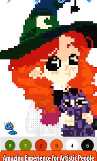 Halloween Pixel Art:Paint by Number, Coloring Book 4