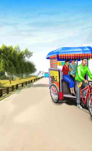 Bicycle Rickshaw Simulator 2019 : Taxi Game 4