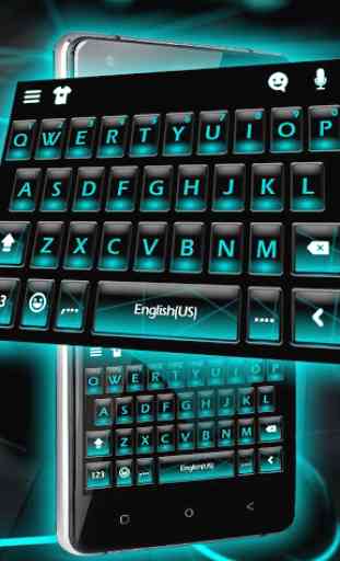 Blue Neon Fonts Tech Beam Keyboard - Neon fonts 1