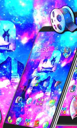 DJ Neon Galaxy Marshmallow Launcher Theme  3