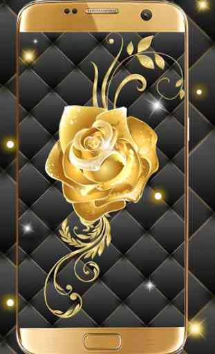 Gold Rose Live Wallpaper 3