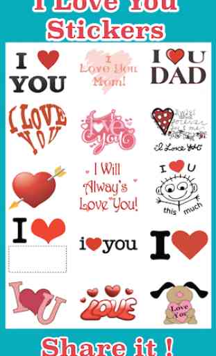 I Love You Stickers 2