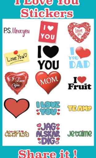 I Love You Stickers 3