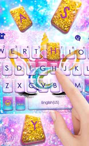 Sweetie Unicorn Galaxy Keyboard Theme 2