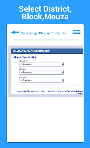 West Bengal Khatian / Plots Info 3