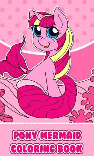 Pony Mermaid Games For Girls: My Little Coloring Book for Kids 1