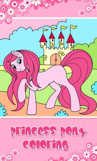 Pony Princess Coloring Book Kids Games for Little Preschool Toddler Girls 1