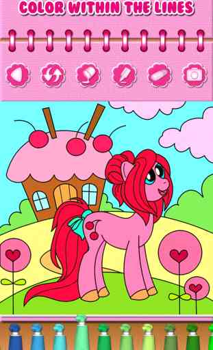 Pony Princess Coloring Book Kids Games for Little Preschool Toddler Girls 3