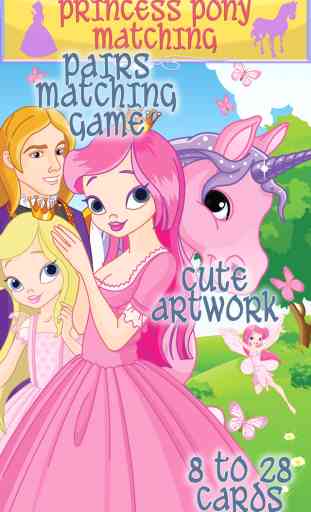 Princess Pony - Matching Memory Game for Kids And Toddlers who Love Princesses and Ponies 1