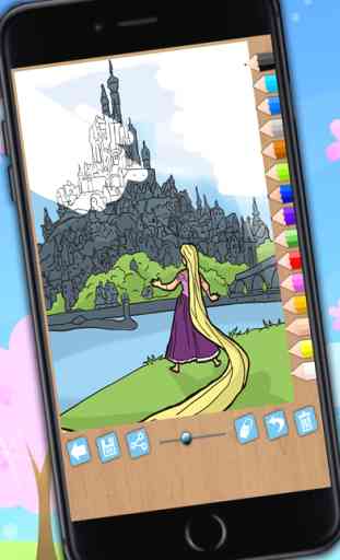 Paint and color Rapunzel- Educational game for girls princesses fingerprinting 1