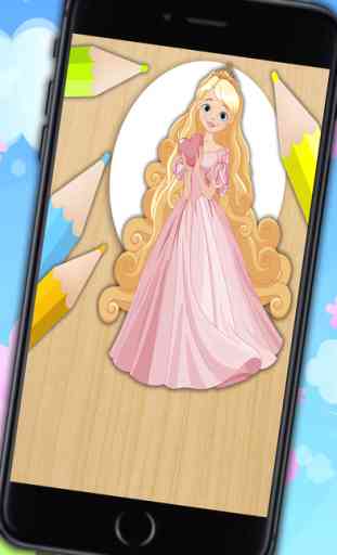 Paint and color Rapunzel- Educational game for girls princesses fingerprinting 3