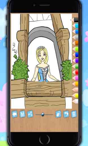 Paint and color Rapunzel- Educational game for girls princesses fingerprinting 4