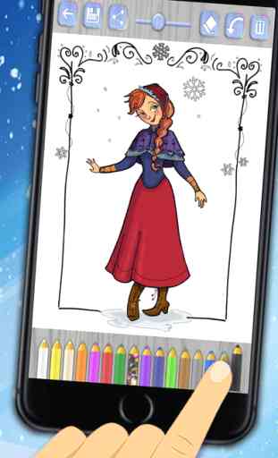 Paint magic ice princesses – coloring drawings 4