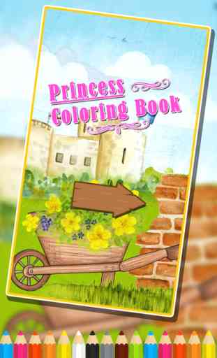 Princess Coloring Book - Printable Coloring Pages with Finger Painting 1