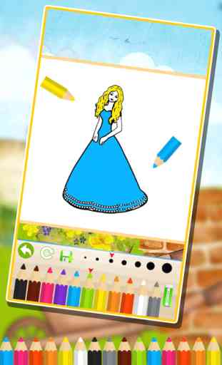 Princess Coloring Book - Printable Coloring Pages with Finger Painting 4