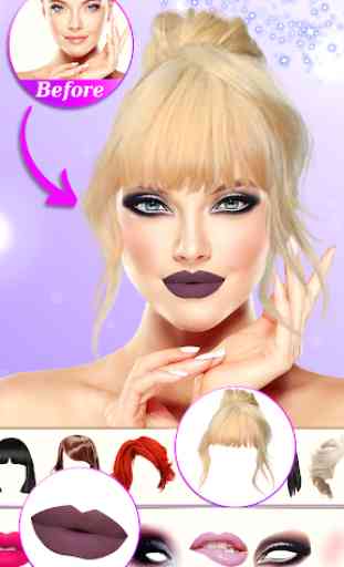 Beauty Cam Photo Effects - Hairstyle & Makeup 4
