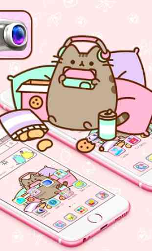 Cuteness Cartoon Pusheen Cat Launcher Theme  3