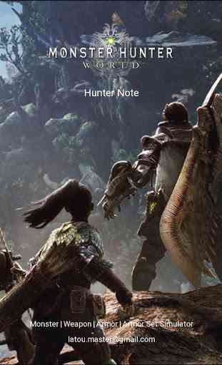 Hunter Note for Monster Hunter World 1