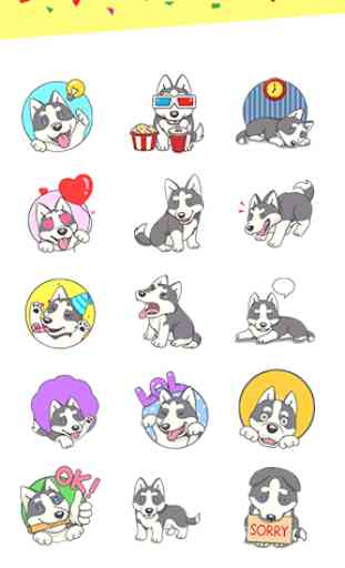 Husky Emoji Animated Sticker for Messenger 2
