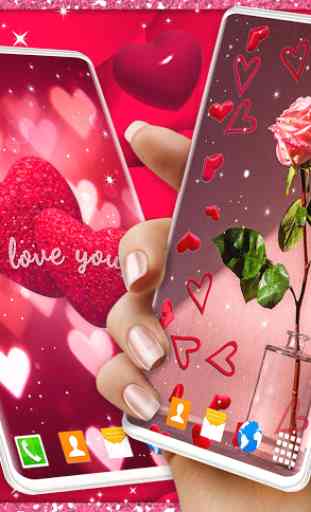 Love Live Wallpaper ❤️ 3D Hearts 4K Wallpaper Free 2
