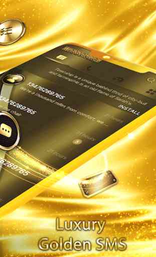 Luxury Golden SMS - Default SMS&Phone handler 3