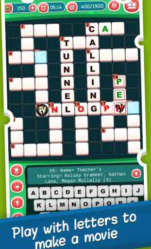 Movies Crossword Puzzle Game, Guess Hollywood Name 2