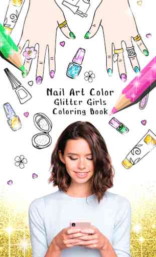Nail Art Color – Glitter Girls Coloring Book 1