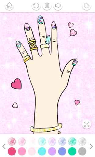 Nail Art Color – Glitter Girls Coloring Book 3