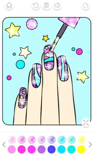 Nail Art Color – Glitter Girls Coloring Book 4
